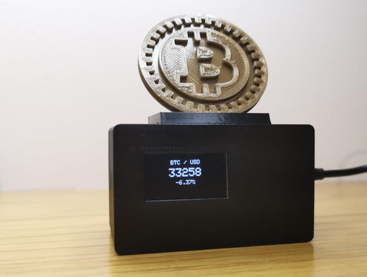 Bitcoin Track Price Ticker Black