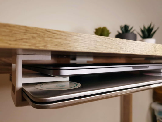 Modern Simplistic Office with Double Laptop Holder Mount for Desk