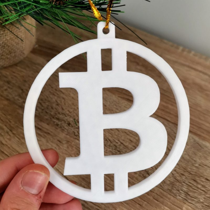 Cryptocurrency Xmas Ornaments Bitcoin White